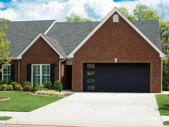 Black Garage Door with Windows
